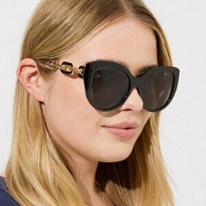 Torrid - Link Cateye Smoke Lens Sunglasses in Black & Gold​​​​